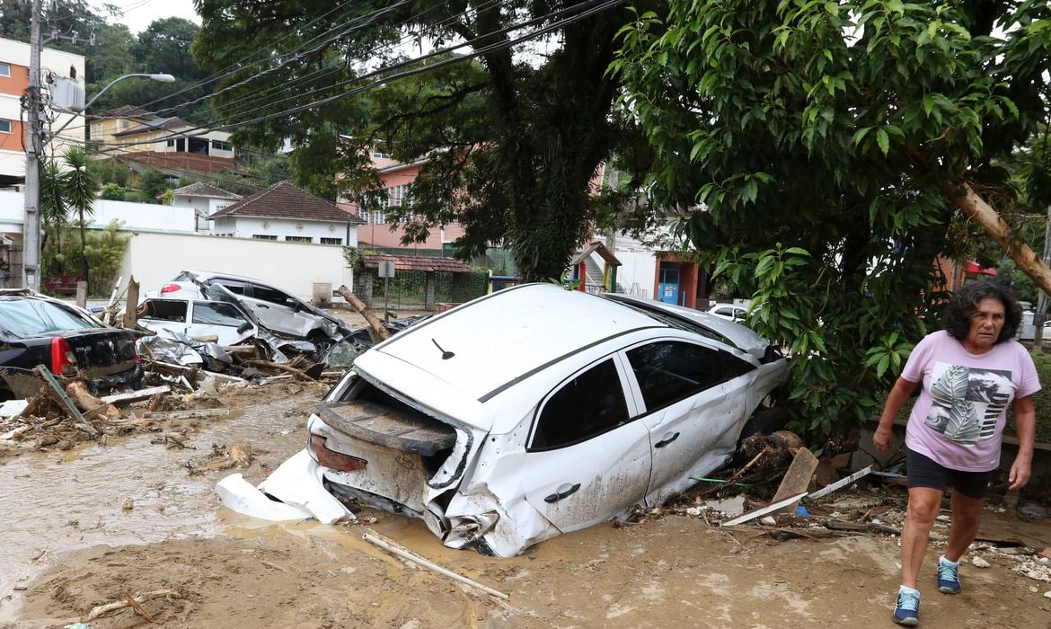 Bairro Castelânea em Petrópolis, após fortes chuvas  que atingiram a região Serrana do Rio. Foto: Tânia Rego/ Agência Brasil