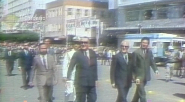 O general Emilio Medici, então presidente da República, durante a Festa da Uva no Rio Grande do Sul, na inauguração da TV a cores no Brasil, em 1972. Foto: Reprodução