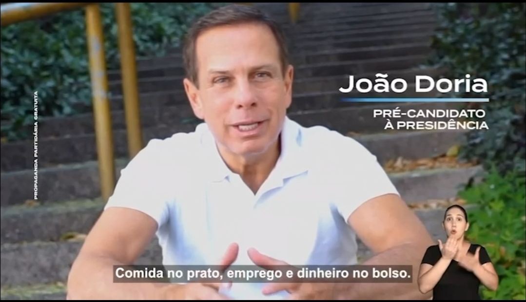 O pré-candidato à presidência da República do PSDB, João Doria, compartilhou um vídeo que será utilizado nas inserções do partido na TV. Foto: reprodução/Twitter