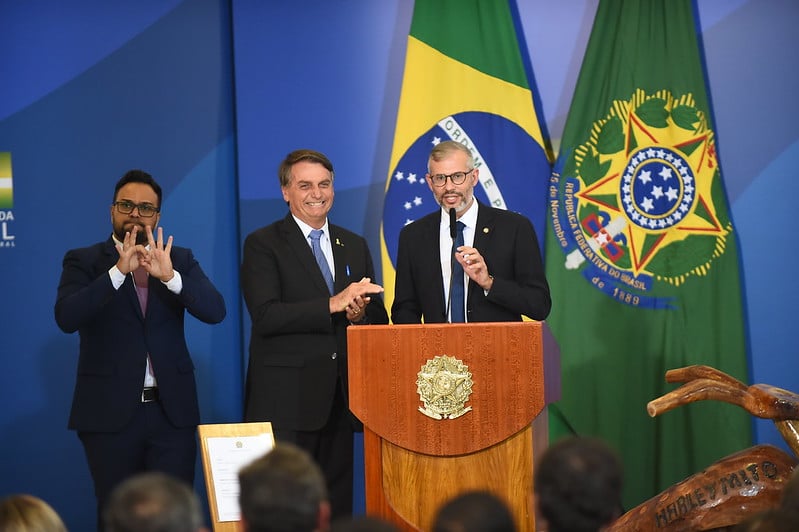 Bolsonaro encontra-se com Victor Godoy às vésperas do depoimento que ele deverá prestar à Comissão de Educação da Câmara. Foto: Luis Fortes/MEC