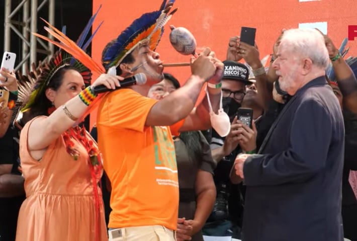 O ex-presidente Lula (PT) afirmou que, se eleito, criará um ministério voltado para debater as pautas indígenas. Foto: reprodução/YouTube