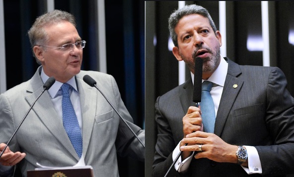 O senador Renan Calheiros (MDB-AL) e o presidente da Câmara, Arthur Lira (PP-AL), protagonizaram mais um episódio de confronto público nas últimas horas. Foto: Agência Senado e Agência Câmara