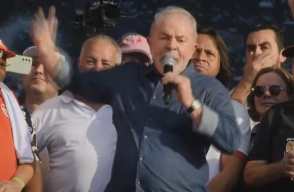 Lula discursa no ato pelo Dia do Trabalhador em São Paulo. Foto: Reprodução vídeo