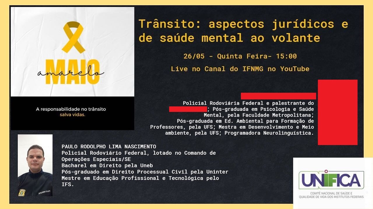 Um dia antes de matar Genivaldo, que sofria de problema psiquiátrico, policial confirmou participação em palestra sobre saúde mental. Foto: reprodução