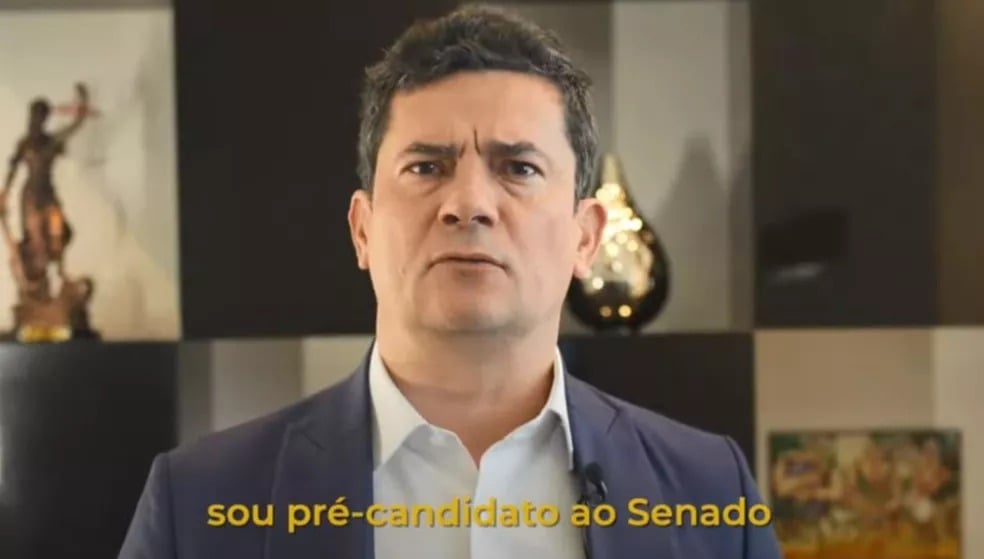 Nesta terça, o ex-juiz Sergio Moro (União Brasil) anunciou que sairá candidato ao Senado Federal pelo Paraná este ano. Foto: Reprodução