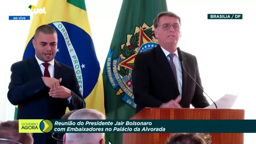 Bolsonaro usou a EBC para transmitir ao vivo a reunião com os embaixadores que contestava o sistema eleitoral brasileiro. Foto: EBC/Reprodução