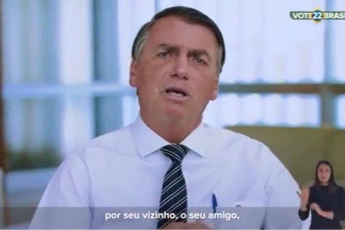 Bolsonaro em propaganda eleitoral. Denúncia de prejuízo em inserções tem várias inconsistências. Foto: Reprodução/vídeo