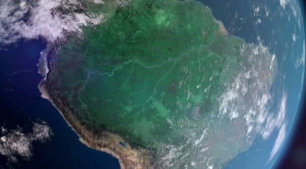 Vista de satélite da Amazônia