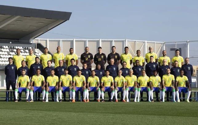 Foto oficial da seleção brasileira para a Copa no Catar. Foto: CBF