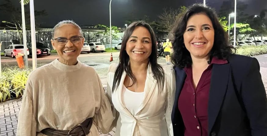 Marina Silva e Simone (na foto com a senadora Eliziane Gama): os nomes cotados para o Meio Ambiente. Foto: Reprodução/Twitter