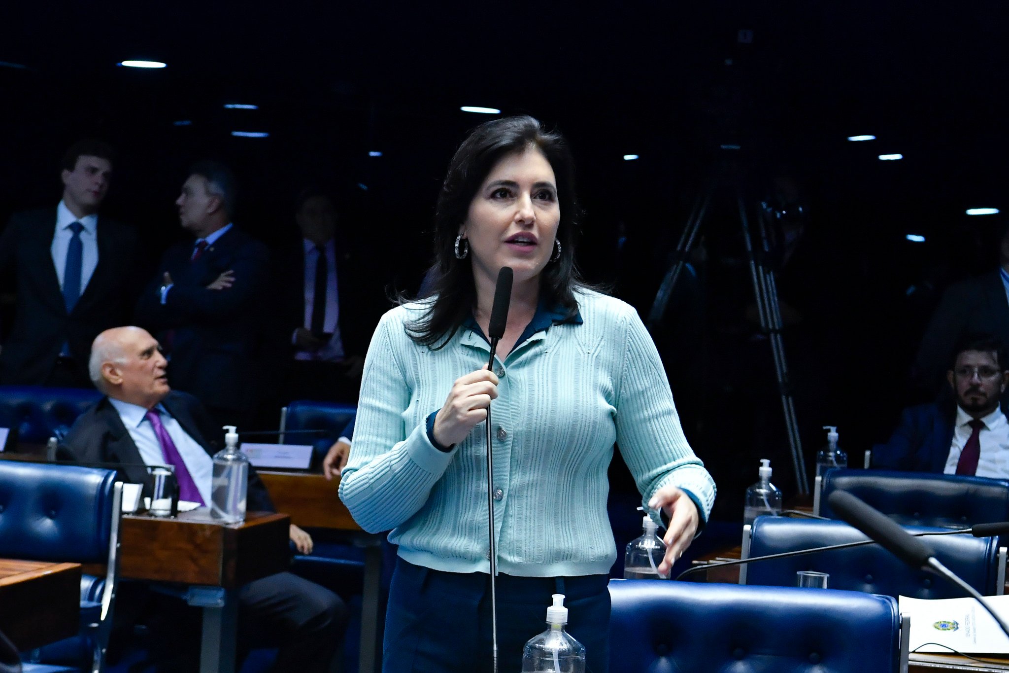 A senadora Simone Tebet (MDB-MS) em seu discurso de despedida do Senado Federal. Foto: Waldemir Barreto/Agência Senado