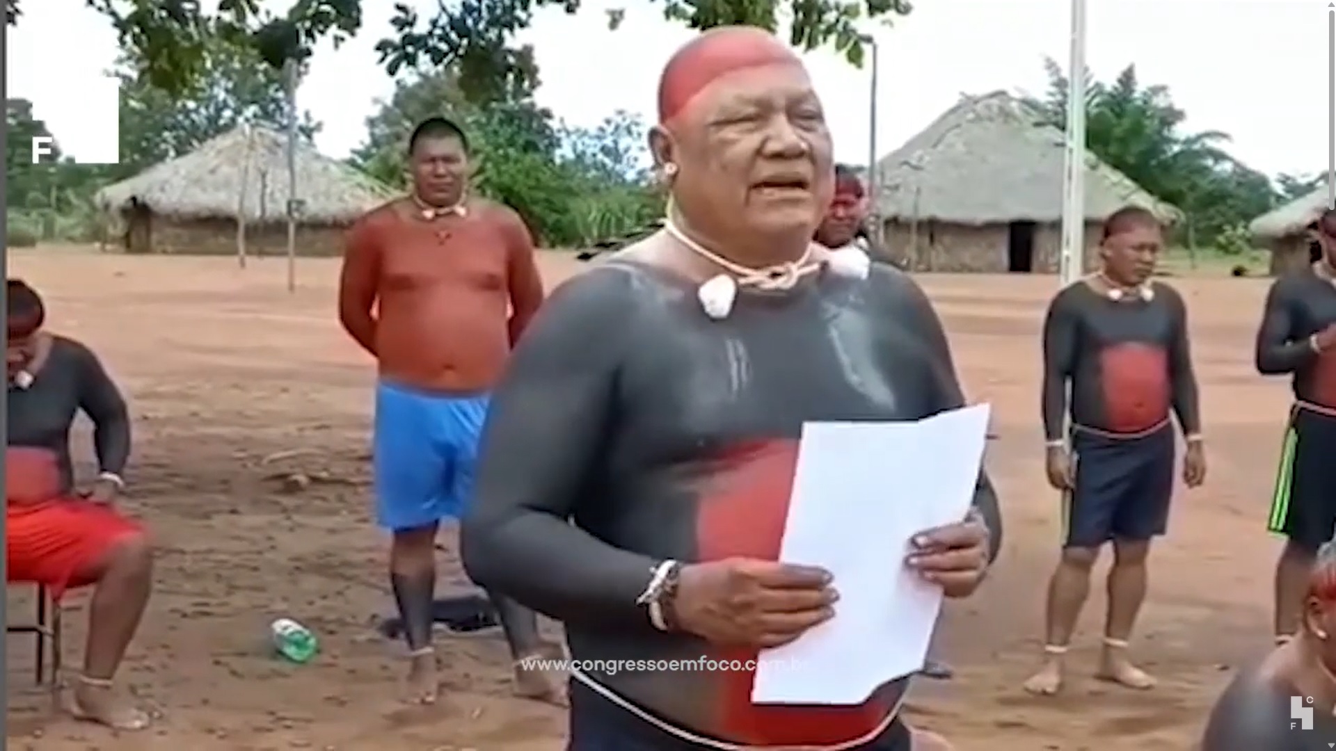 Lideranças indígenas da etnia Xavante assinaram carta endereçada a Lula e Alexandre de Moraes, repudiando manifestações antidemocráticas. Foto: reprodução