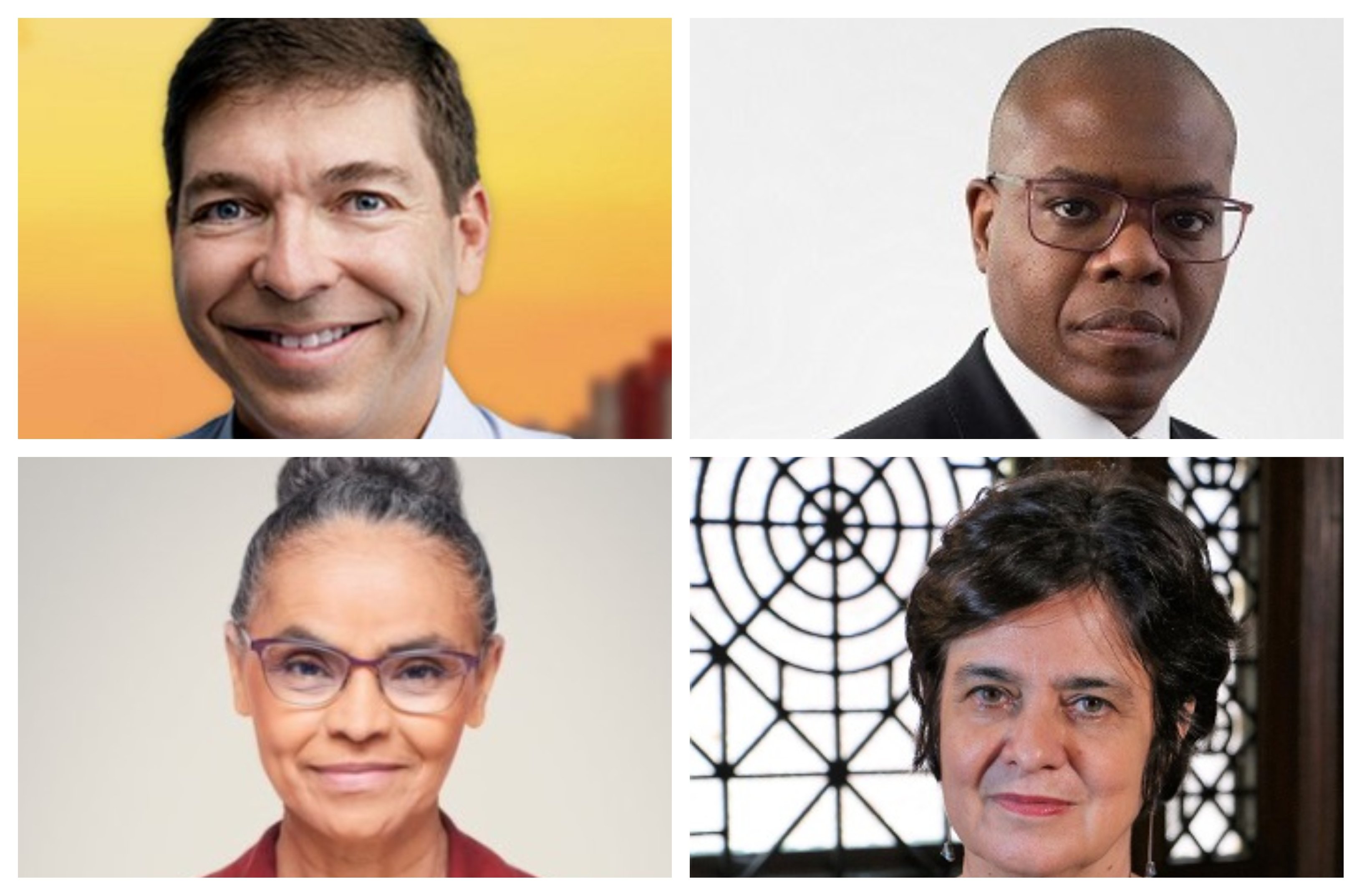 Em sentido horário: Josué Gomes, Silvio de Almeida, Nísia Trindade e Marina Silva aguardam o anúncio de seus nomes para o ministério