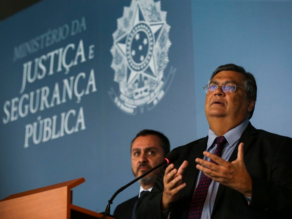 O diretor-geral da PF, Andrei Rodrigues, e o ministro da Justiça, Flávio Dino. Foto: José Cruz/ABr