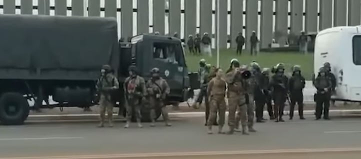 Soldados do Exército deram ultimato a manifestantes após determinação do ministro Alexandre de Moraes. Foto: Reprodução