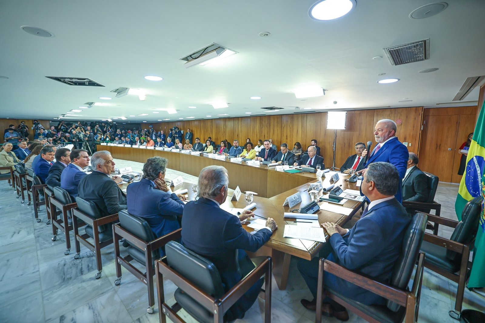 Lula fez a primeira reunião com ministros do governo. Foto: Ricardo Stuckert/Divulgação