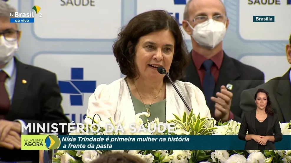 A socióloga e cientista política Nísia Trindade tomou posse nesta segunda-feira (2) como ministra da Saúde. Foto: Reprodução/TV Brasil