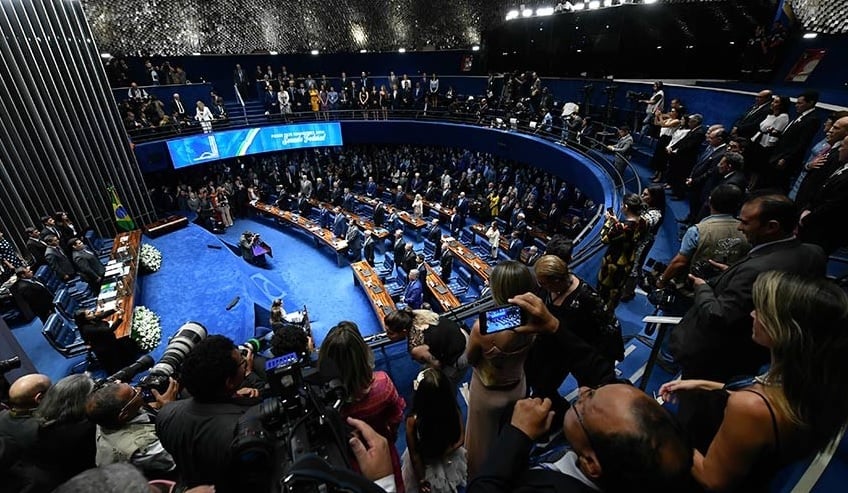 Cerimônia de posse dos senadores em fevereiro de 2019. Foto: Marcos Oliveira/Ag. Senado