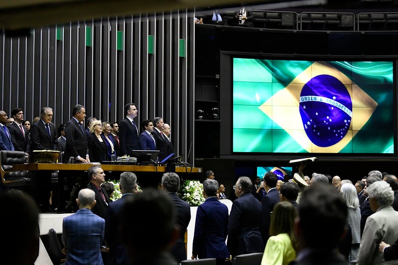 Sessão de abertura do ano legislativo de 2023 no Congresso Nacional. Foto: Roque de Sá/Ag. Senado