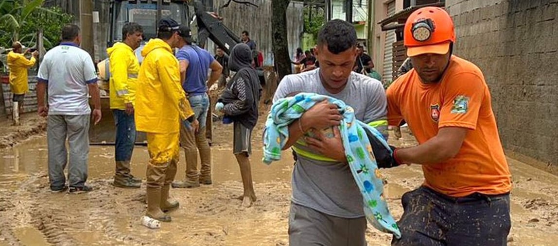 Mais de 60 pessoas morreram em decorrência de 
desmoronamento causado pelas chuvas em São Sebastião. Foto: Prefeitura de São Sebastião