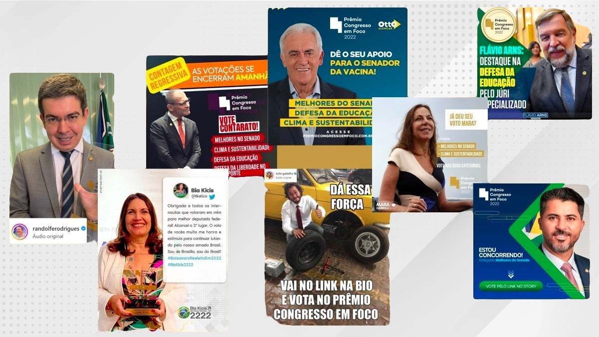 Parlamentares em campanha nas redes pelo Prêmio Congresso em Foco