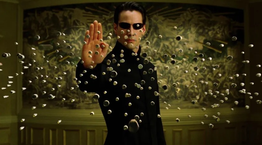 Keanu Reeves em The Matrix Reloaded. Foto: Warner Bross