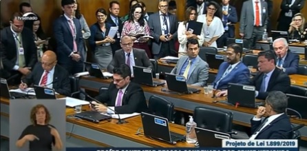 Contarato e Moro discutiram durante reunião da CCJ no Senado. Foto: Reprodução