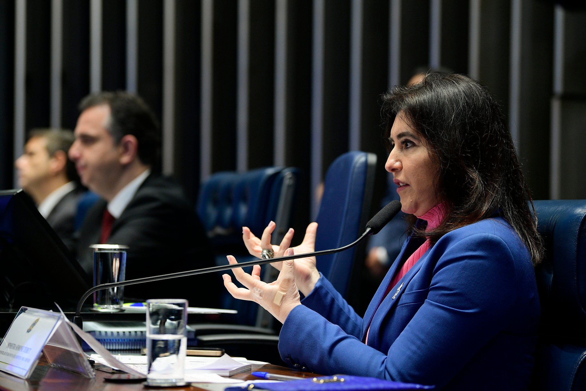 Simone Tebet afirma que o tema não chegou à equipe econômica, que discutirá meta fiscal apenas quando encontrar com o relator da LDO. Foto: Pedro França/Agência Senado