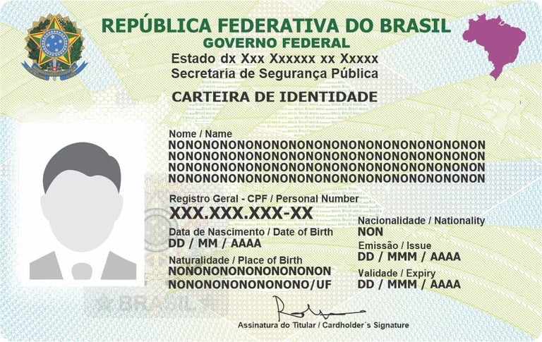 Novo modelo de carteira de identidade. Imagem: Reprodução/Ministério da Gestão