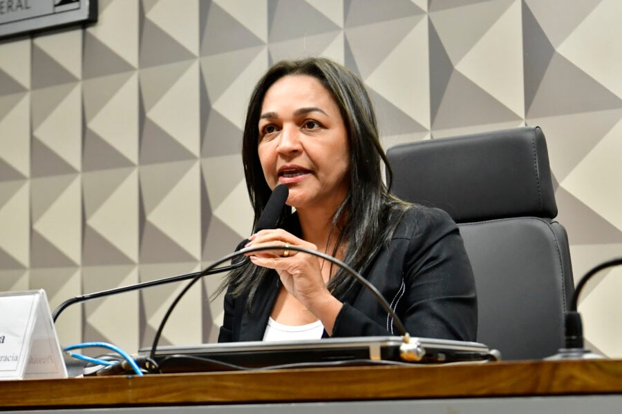 Relatora da CPMI dos Atos Antidemocráticos de 8 de janeiro de 2023, senadora Eliziane Gama (PSD-MA). Foto: Waldemir Barreto/Agência Senado