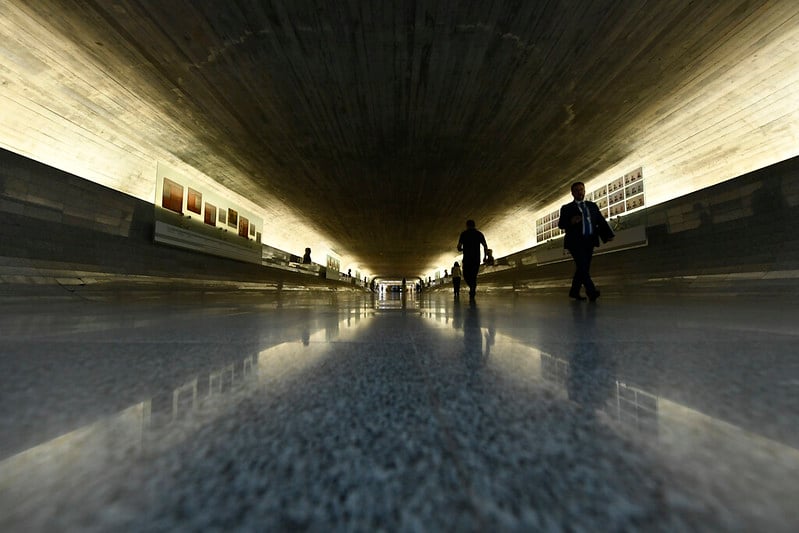 Corredor chamado de Túnel do Tempo no Senado liga plenário a comissões. Foto: Jefferson Rudy/Ag. Senado