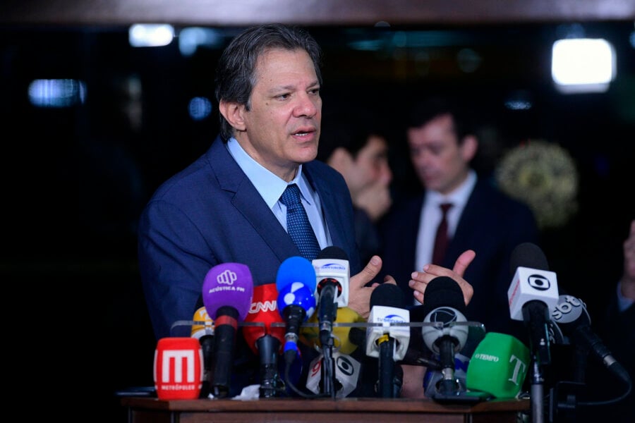 O ministro da Fazenda, Fernando Haddad, no Senado. Foto: Pedro França/Agência Senado