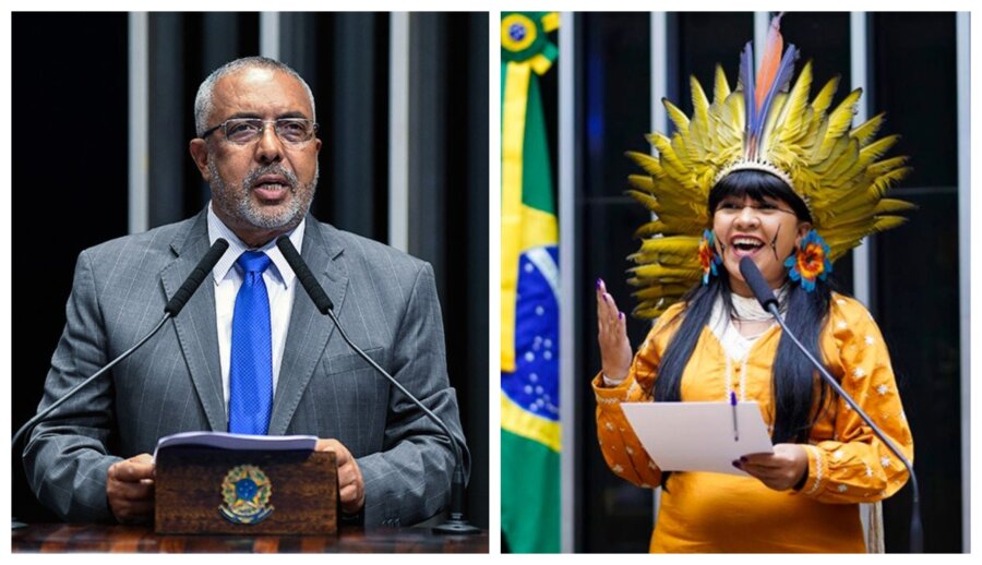 Paulo Paim e Célia Xakriabá estão entre os parlamentares que seriam premiados se a votação fosse encerrada hoje. Foto:  Ag. Câmara e Ag. Senado