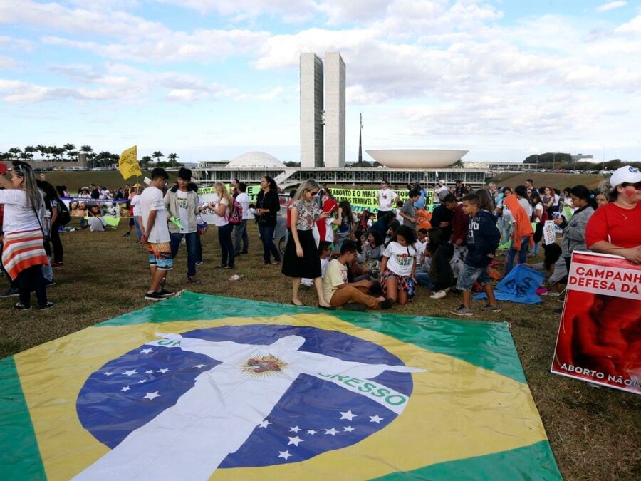 Marcha antiaborto na Esplanada dos Ministérios, em Brasília. Foto: Valter Campanato/Agência Brasil