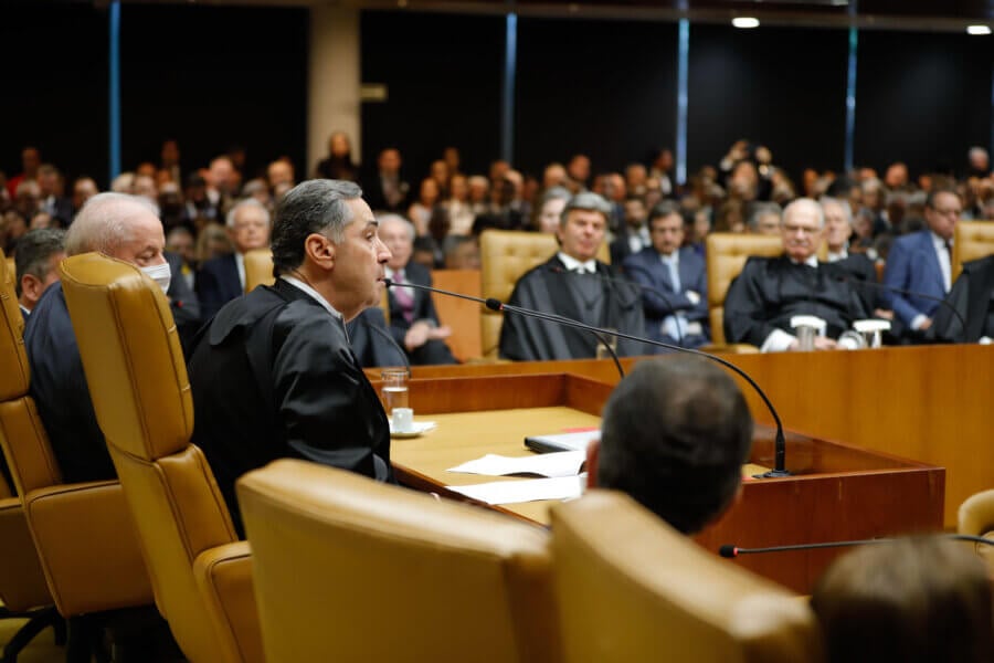 Posse de Luis Roberto Barroso na presidência do Supremo Tribunal Federal reuniu chefes dos poderes. Foto: Fellipe Sampaio/STF