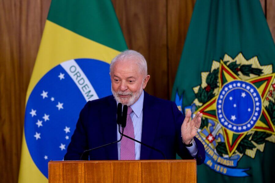 Lula participa da abertura de parque aeroespacial na Bahia. 
Foto: Valter Campanato/Agência Brasil