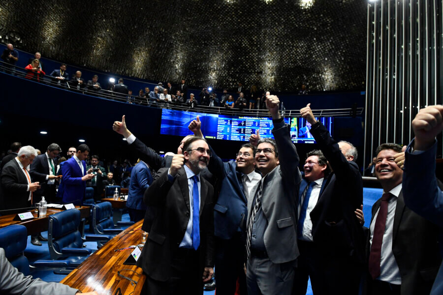 Plenário do Senado, que aprovou a reforma tributária nesta quarta-feira (8)