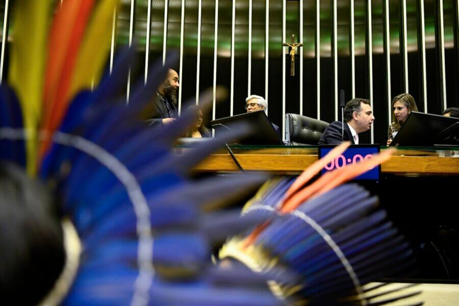 Em sessão do Congresso Nacional, o veto de Lula à tese do marco temporal foi derrubado

Foto: Geraldo Magela/Agência Senado