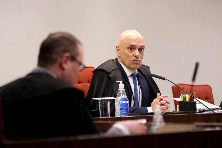 O ministro Alexandre de Moraes em sessão da primeira turma do STF. Foto: Gustavo Moreno/SCO/STF