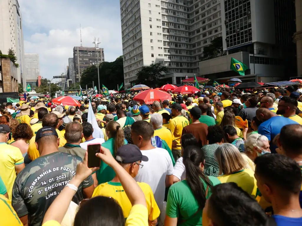 Ato em apoio a Bolsonaro na Avenida Paulista. Foto: Paulo Pinto/Agência Brasil