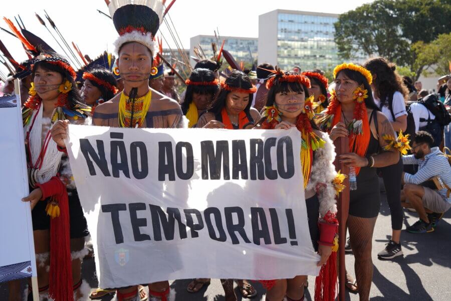 Após mais de um mês de protesto, comitiva da Apib se retirou da mesa de negociação no STF sobre o marco temporal. Foto: Maiara Dourado/Cimi