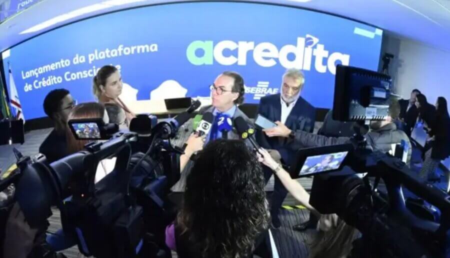 O presidente do Sebrae, Décio Lima, no lançamento da plataforma nesta terça-feira (30) em Florianópolis. Foto: Fabrício Almeida/Sebrae