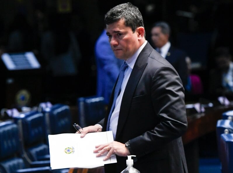 Sergio Moro agradeceu ao ex--presidente Jair Bolsonaro pelo apoio em processo. Foto: Jefferson Rudy/Ag. Senado