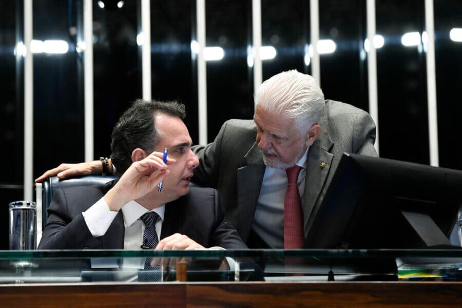 O presidente do Senado, Rodrigo Pacheco e o
líder do Governo no Senado, Jaques Wagner

Foto: Jefferson Rudy/Agência Senado