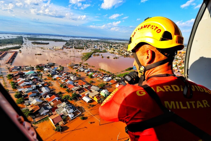 Operação de resgate por conta das chuvas na região de Porto Alegre (RS). Foto: Lauro Alves/Secom/Governo do Rio Grande do Sul