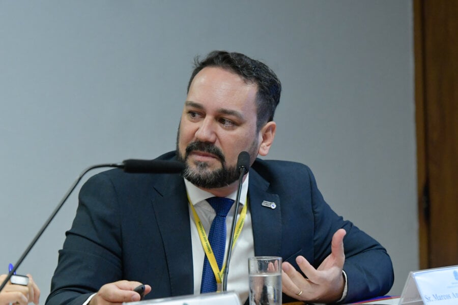 O presidente da ABC, Marcos Secco, durante audiência no Senado | Foto: Geraldo Magela/Agência Senado