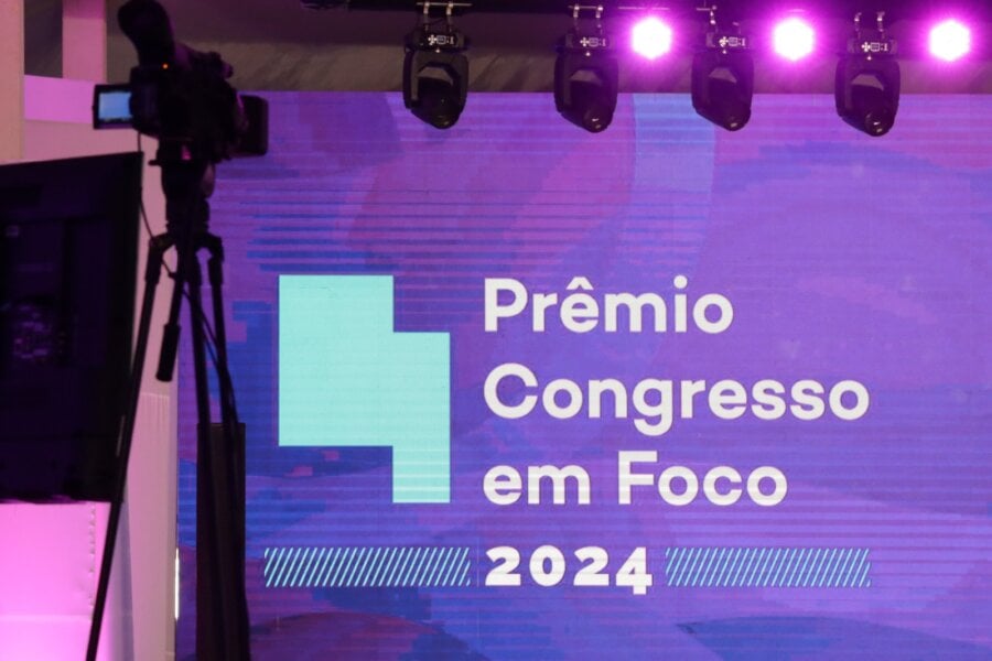 Palco da cerimônia de entrega do Prêmio Congresso em Foco 2024