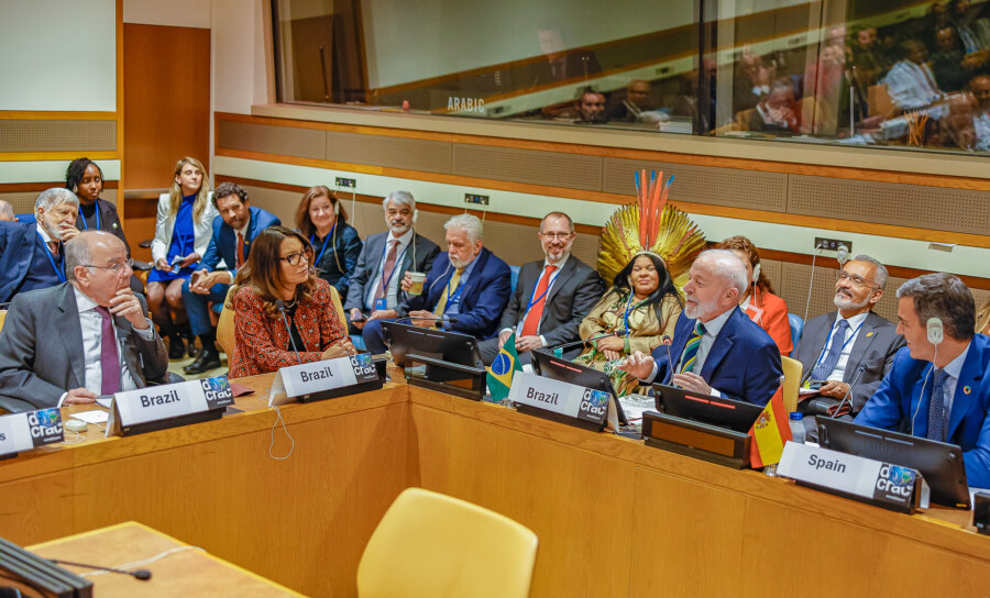 Lula em reunião na sede da ONU em Nova York. Foto: Ricardo Stuckert