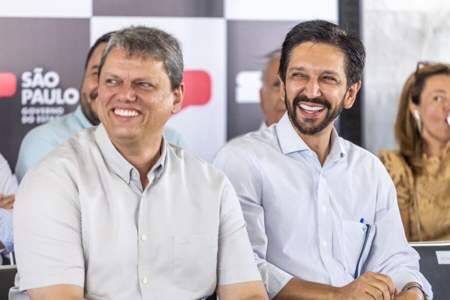 O governador de São Paulo, Tarcísio de Freitas, e o prefeito reeleito da capital paulista, Ricardo Nunes. Foto: Reprodução/Facebook