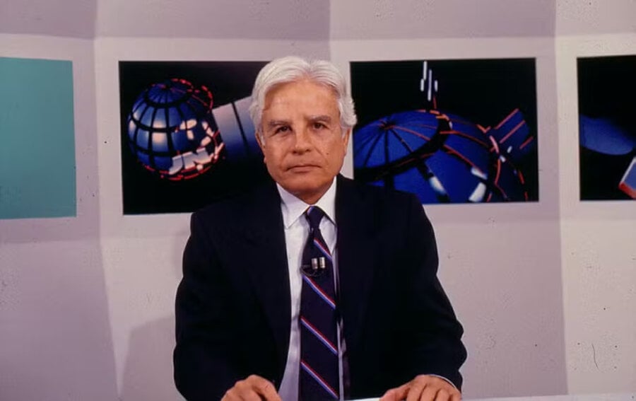 Cid Moreira apresentou o Jornal Nacional entre 1969 e 1996. Foto: TV Globo